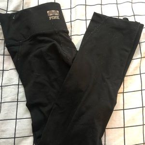 victoria secret pink basic black capri leggings